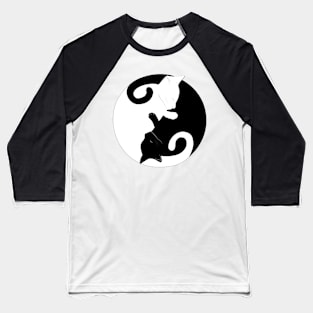 Cats Yin Yang Baseball T-Shirt